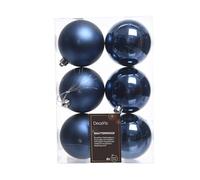 6 PALLINE DI NATALE BLU NOTTE 8CM ALBERO DI NATALE ADDOBBI DECORAZIONI