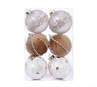 6 palline di Natale in schiuma di velluto a pois, adatte per decorazioni natalizie, da appendere alla parete, al soffitto e per migliorare le feste (oro chiaro)