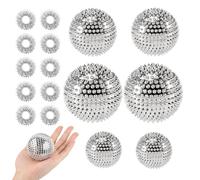 6 palline magnetiche per acupressure con anelli massaggianti per dita, 32 mm/47 mm/56 mm, magnetiche per massaggi e stress sollievo, palline da massaggio per mani e piedi