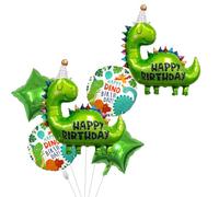 6 palloncini in Mylar a forma di dinosauro, decorazioni per feste per bambini, compleanni, feste a tema safari nella giungla
