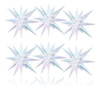 6 palloncini iridescenti a forma di stella, 56 cm, trasparenti, a forma di stella, per compleanni, baby shower, addio al nubilato, feste di nozze, decorazioni
