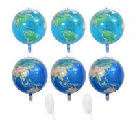 6 Palloncini Terrestri, 2 Rotoli Di Nastro, Palloncini In Lamina Rotonda, Palloncini Terrestri 4D, Palloncini Decorativi Per Feste