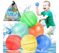 6 Palloni D'acqua Riutilizzabili, Autosigillanti e a Riempimento Rapido, Ideali Per l'estate, Piscina, Spiaggia, Giardino, Attività All'aperto e Feste, inclusa Una Rete Di Trasporto