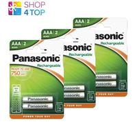 6 PANASONIC AAA RICARICABILI PRONTI ALL'USO BATTERIES 750mAh NiMH 1.2V 2BL NUOVO