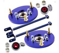 6 Pc Adjustable Control Arms + Camber Plates + Control Arm Bushings for BMW E46