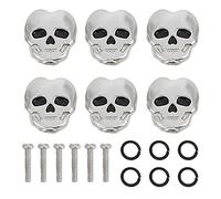 6 pc Tuning PEG Caps, Cappello del tasto Torna a forma di cranio, macchina della macchina del sintonizzatore di chitarra universale per chitarra elettrica folk (Plata)