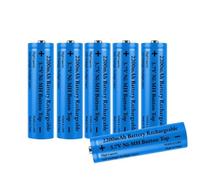 6 Pcs 2200mAh Batteria 3.7V Ricaricabile, 3.7V Button Top Ricaricabili Batterie, 3.7Volt Ni-MH Bottone in Alto Alta Capacità Pile per Fotocamera/Piccolo Ventilatore/LED Lampada Frontale/Luci Solari