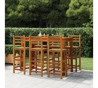 6 Pcs Acacia Wood Bar Stools with Backrest, Rustic Design Counter Height Stools for Kitchen Island, Breakfast Nook, Outdoor Patio, Durable Solid Wood Barstools for Home Decor, 75cm Seat Height