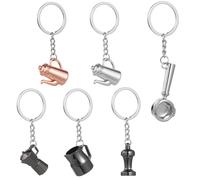 6 Pcs Accessori Caffè Anelli Chiavi Portachiavi in lega Di Zinco