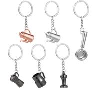 6 Pcs Accessori Caffe Anelli Chiavi Portachiavi in Lega Di Zinco