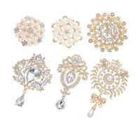 6 Pcs Accessori Per Feste Spilla Con Perle Corpetto in Lega Nuziale