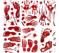 6 Pcs Adesivi Per Le Mani Di Sangue Murali Halloween Decalcomanie