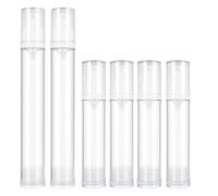 6 PCS Airless Pump Bottles, Clear Travel Bottles, (4x10ml + 2x15ml), Bottiglia Di Crema Al Vuoto Da Viaggio, Dispenser per Crema Viso, Flacon Pompe Vide, Dispenser Solare, Contenitori Riutilizza