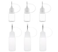 6 pcs Applicatore Di Colla, Applicatore Di Precisione, Bottiglie Plastica, Flacone Contagocce, Squeezer Bottle, Applicatore Punta Ago, Bottigliette Con Applicatore Colla (5ml/10ml)