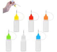 6 Pcs Applicatore di Colla, Contagocce Plastica, Applicatore di Precisione di Colla, Bottiglie Plastica, Flacone Contagocce, Squeezer Bottle, Bottigliette con Punta Ago (10ml)