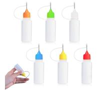 6 Pcs Applicatore di Colla, Contagocce Plastica, Applicatore di Precisione di Colla, Bottiglie Plastica, Flacone Contagocce, Squeezer Bottle, Bottigliette con Punta Ago (15ml)