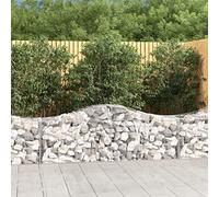 6 Pcs Arc Gabion Baskets 200x50x60/80 cm Galvanized Steel Wire Mesh for Garden Decoration, Windbreak, and Rock Filling - Durable & Easy to Assemble