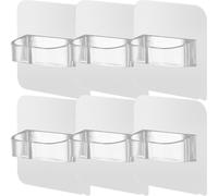 6 Pcs Attaccaglie Adesive Ganci Adesivi Piccoli in plastica Per Appendere