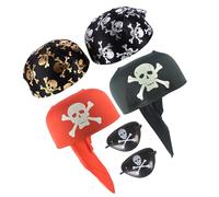 6 Pcs Benda Pirata Occhio Cappelli in Costume Cappello Prestazione