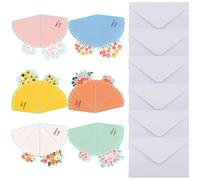 6 Pcs Biglietto Auguri Compleanno con Buste, Invito, Thank You Card, Biglietti D'Auguri Fatti a Mano, Cartolina, Biglietto Ringraziamento Maestra, per Matrimonio Compleanno Natale