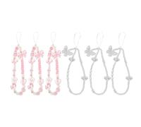 6 PCS Braccialetto Con Ciondolo Per Telefono Accessori Telefoni Perline