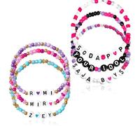 6 Pcs Braccialetto Stile K-Pop per Ragazze, Braccialetto dell’Amicizia per Bambini e Adolescenti, Ispirato a Ru-mi, Zo-ey e Mi-ra - Bracciali con Perline Elastiche, Accessorio Cosplay, Regalo per Fan