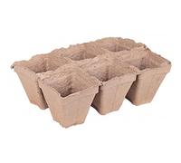 6 Pcs Brown Peat Pots of Width 11 cm and Height of 11cm:Seeds Only