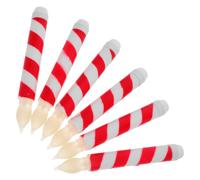 6 Pcs Candela Rossa Bianca Candele Finte Affusolate Arredamento Della Casa