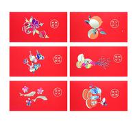 6 Pcs Confezioni Regalo Festive Buste Inviti Risparmio Soldi Tasca Rossa
