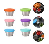 6 Pcs Contenitore Di Salsa Tazze Per Condimenti in Acciaio Inossidabile