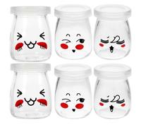 6 Pcs Contenitore Yogurt Vasetti Per Marmellata Bottiglie Coperchio Di