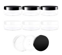 6 Pcs Contenitori Vuoti per Polvere 50ml Contenitore per Cipria Sfuso Portatile con Setaccio, Barattoli di Plastica Vuoti per Il Trucco, Cosmetici da Viaggio Vasetti Barattolo Trasparente Multiuso