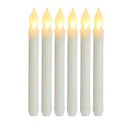 6 Pcs Dinner Decoration LED Taper Candle Candele Coniche Senza Fiamma