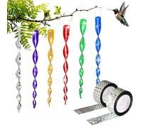6 PCS Dissuasori per Piccioni Colorato e Riflettente da 30 cm Repellente Uccelli a Spirale Dissuasore per Piccioni Anti Piccioni Scaccia Piccioni con 2 Rotoli Biadesivo Nastro Repellente Antiuccelli