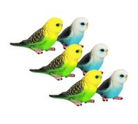 6 Pcs Figurine Di Uccelli Pappagallo Realistico Giocattolo Per