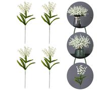 6 Pcs Fiori Finti Bianchi Artificiali Per Decorazioni Decorativi