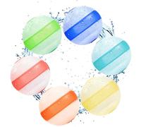 6 PCS Gavettoni Riutilizzabili, Palloncini Acqua Riutilizzabili in Silicone, Gavettoni Acqua Autosigillanti, Bombe d'Acqua a Riempimento Rapido per Bambini e Adulti, Giochi da Esterno e Piscina