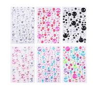 6 Pcs Gemme Viso Adesivi Stickers Ragazza Con Strass Fai -da -te