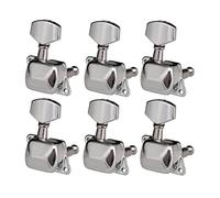 6 Pcs Guitar String Tuning Pegs Semi-closed Tuning Machine Heads Tuner Per Chitarra Elettrica Piroli Accordatura per Chitarra (Color : Silver 6R)