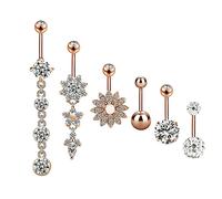 6 Pcs Insieme Dell'anello Dell'ombelico Gioielli Penetranti Anelli Di Bottoni