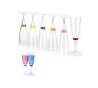 6 Pcs LED Wine Champagne Flute Glasses Water Liquid Activated Flashing Light-up Cups
