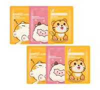 6 PCS Maschera Viso Bambina Set Maschere Viso Maschere Bambini Set di Maschere con Motivo Animale Adatto a Tutti I Tipi di Pelle PUò Essere Usato Come Regalo (Gatto Pecora Tigre)