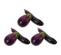 6 Pcs Melanzane Artificiali Da Esposizione Oggetti Di Scena Cibo Finto Verdure