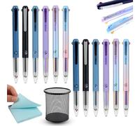 6 Pcs Multicolor Pen, 3-In-1 18 Colors, Nurse Pens, Retractable 0.5mm 3-In-1 Multicolor Gel Ink Pens, 18 Colors Quick Drying Gel Ink, for Hospital, Office, School Supplies (12PCS)