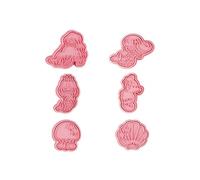6 Pcs Ocean World Cookie Cutters Set Cartoon Biscuits Mold Cookie Stamps