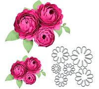 6/Pcs Peonia Fiore Metallo Die Cuts per la creazione di biglietti Primavera Fiore Foglia di Carta Fustelle Taglio Stencil FAI DA TE Scrapbooking Album Decorativo Goffratura Carta Arte Craft
