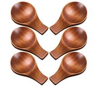 6 Pcs Piccoli Piatti Di Legno Da Snack Maneggiati Piccole Ciotole