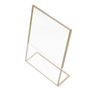 6 Pcs Portacartello in Acrilico Dorato Trasparente Supporto Menù