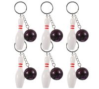 6 Pcs Portachiavi Palla Bowling Ragazzi Sportivo Catena Chiave Divertente