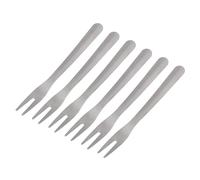 6 Pcs Pure Ti Camping Fruit Forks Mini Outdoor Dessert Steak Cake Cheese Forks Lightweight Easy To Clean
